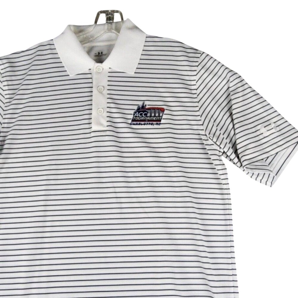 ACC Shirt Mens Medium White NCAA Basketball Under Armour 2008 Tournament Polo